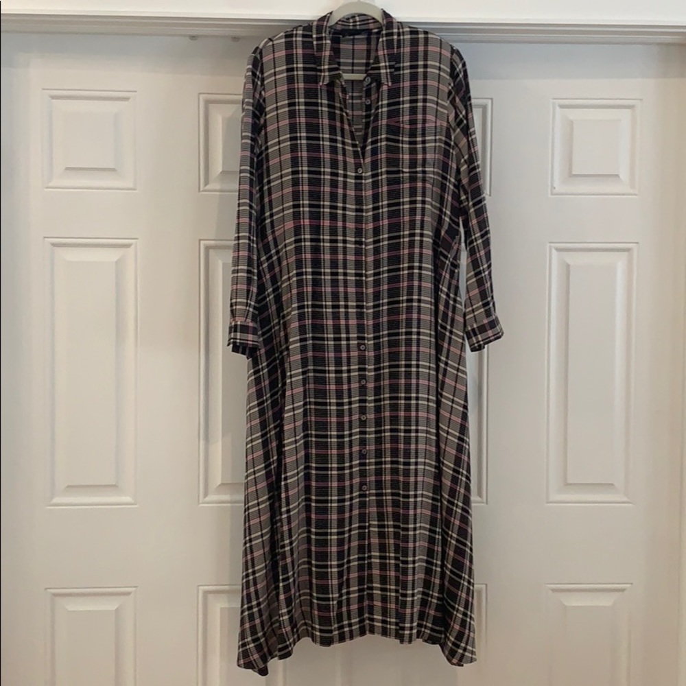 Hatch Maternity Plaid Dress with Belt
